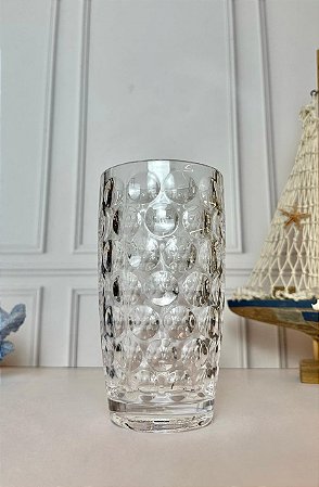 Copo Longo em Acrilico Lapidado Círculo - Transparente