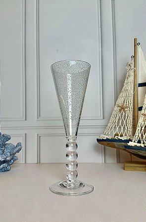 Taça Champanhe Acrílico Com Bolas e Bolhas
