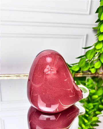 Pássaro decorativo vidro terracota