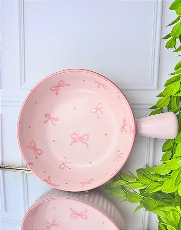 Panelinha de cerâmica laço fundo rosa