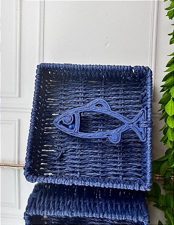 Porta guardanapo quadrado palha cestaria