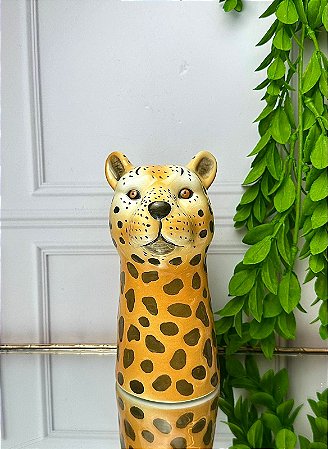 Vaso cerâmica onça pintada