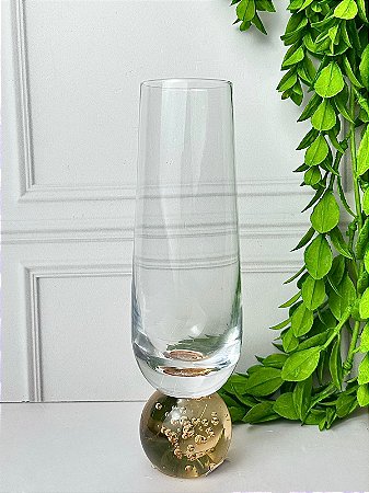 Taça champanhe vidro orbe mel