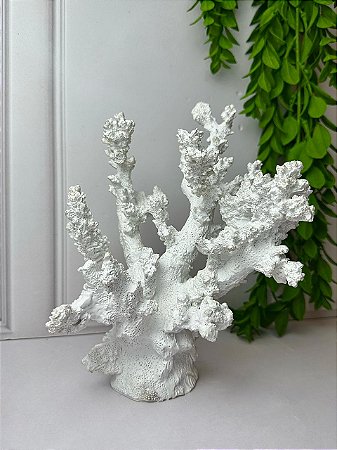 Escultura coral em resina branco