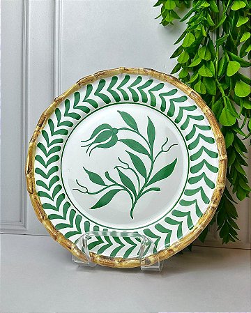 Prato sobremesa colorful handmade verde 2