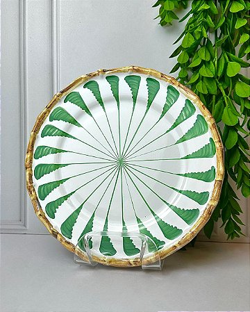 Prato sobremesa colorful handmade verde 3