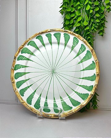 Prato raso colorful handmade verde 3