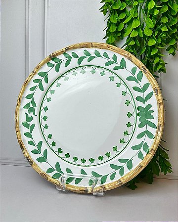 Prato raso colorful handmade verde 1