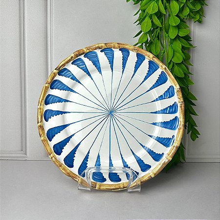Prato sobremesa colorful handmade azul 3