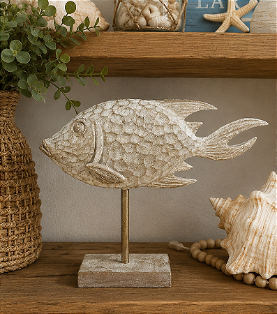 Escultura Decor em resina - Peixe