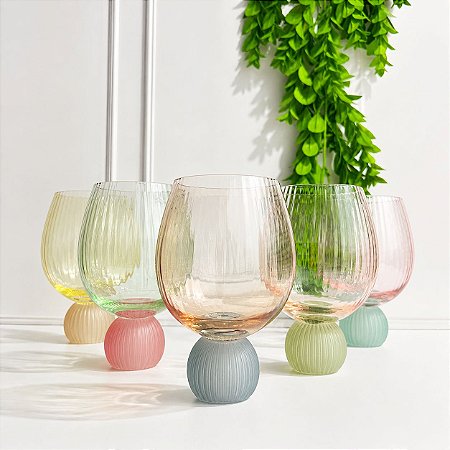 Conjunto 6 taças esfera mix cores 450 ml