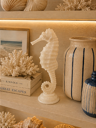 Cavalo Marinho Decorativo Branco