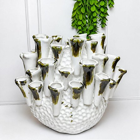 Coral decorativo textura br e verde