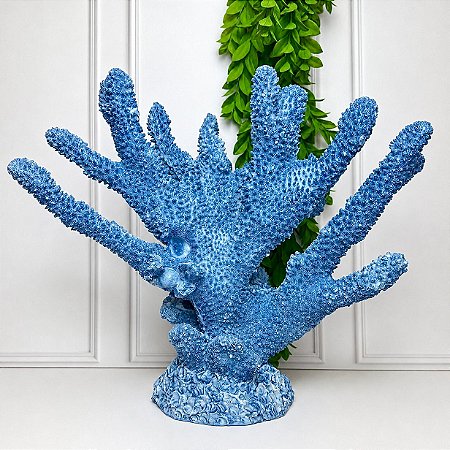 Escultura coral em resina azul