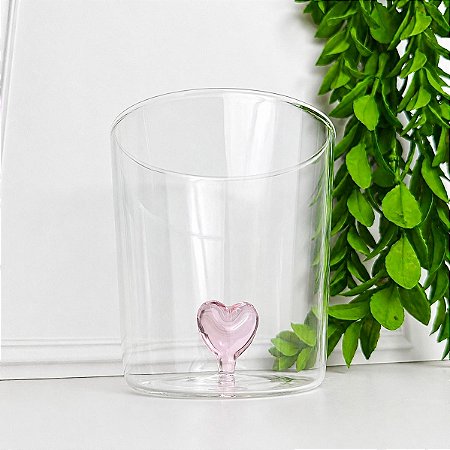 Copo borossilicato 3D luva coração 350 ml