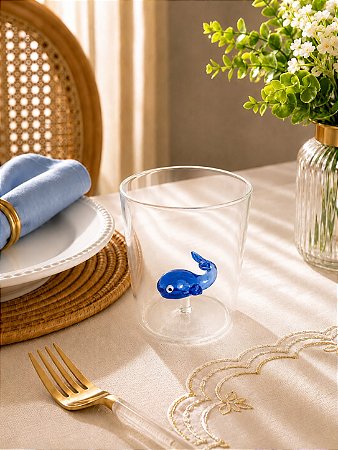 Copo borossilicato 3D luva baleia 350 ml