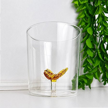 Copo borossilicato 3D luva borboleta 350 ml