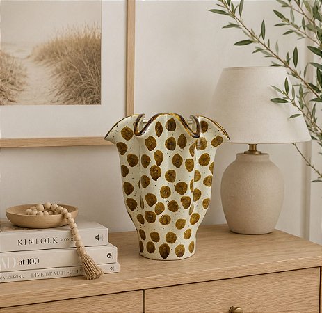 Vaso cerâmica savana ondas