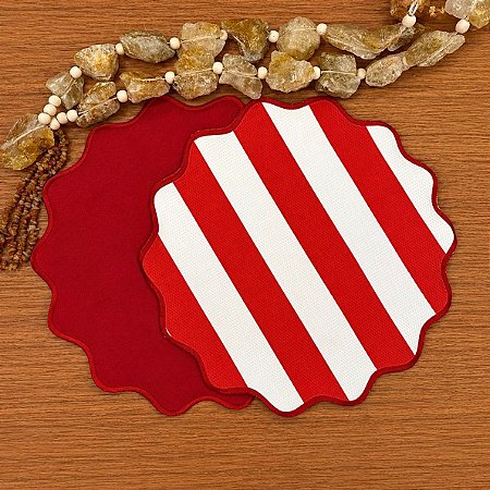 Americano redondo courino listra vermelho