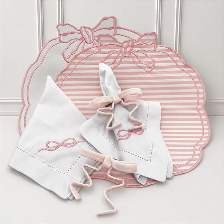 Kit 2 lugares Laço rosa