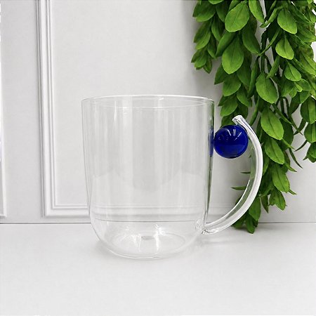 Caneca borossilicato esfera azul 460 ml
