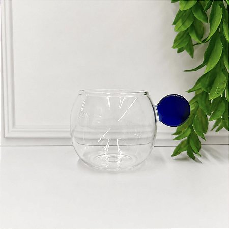Xícara borossilicato esfera azul 100 ml
