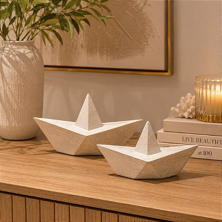 Escultura barco em polirresina M