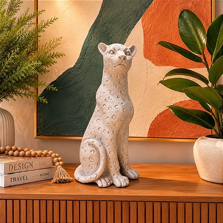 Escultura Leopardo polirresina
