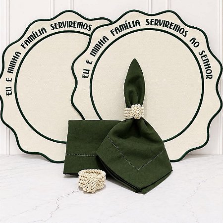 Kit mesa posta "eu e minha família serviremos ao senhor" (compre por número de lugares)