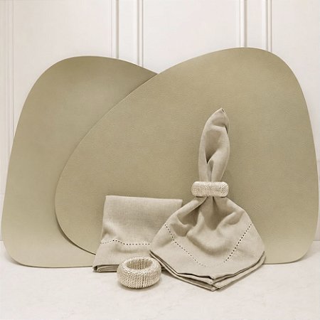 Kit mesa posta americano orgânico Ravena areia (compre por número de lugares)