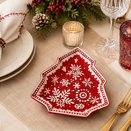BOWL BASE GINGERBREAD VERMELHO
