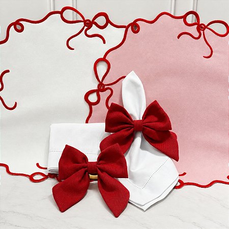Kit mesa posta Laço vermelho