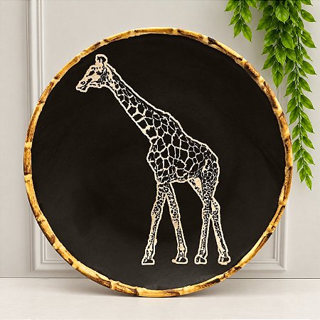 PRATO SOBREMESA ANIMAIS PRETO GIRAFA