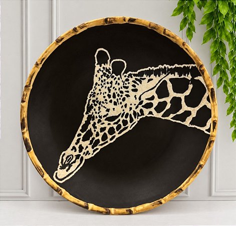PRATO RASO ANIMAIS PRETO GIRAFA