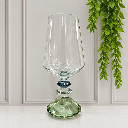 TAÇA DIAMOND 3 DIAMANTES CRISTAL AZUL/VERDE