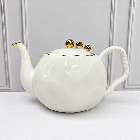 Bule porcelana esferas douradas - 900ml