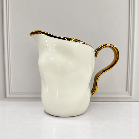 Cremeira porcelana esfera dourada - 200ml