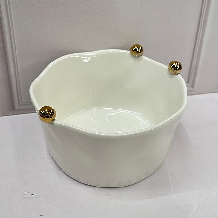 PETISQUEIRA PORCELANA ESFERA DOURADA
