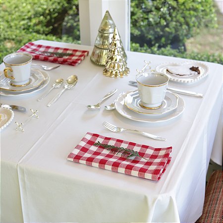 Guardanapo de Tecido Filomena Vermelho - Algodão, 45x45cm