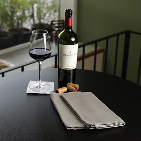 Pano de Vinho Cinza - Algodão, 40x40cm