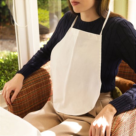 Babador de Algodão para Restaurantes e Refeições - Off white, 39x33cm