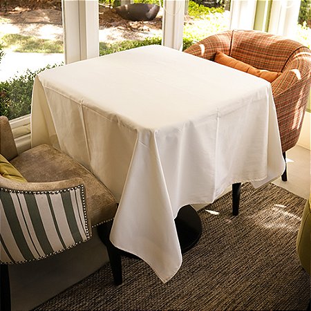 Toalha de Mesa Isabelle Quadrada Off White - Algodão, 150x150cm