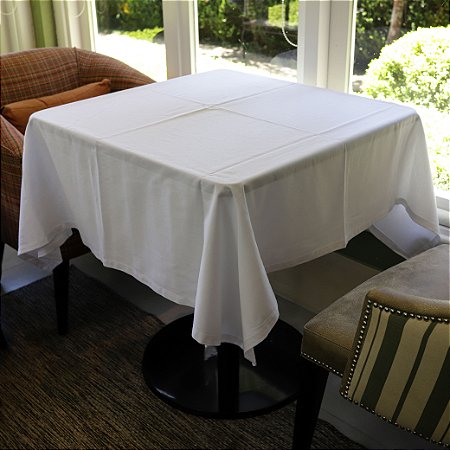 Toalha de Mesa Isabelle Quadrada Branco - Algodão, 150x150cm