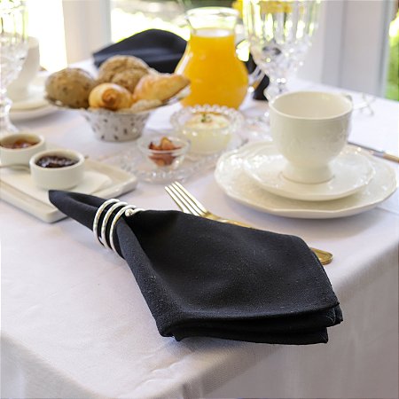 Guardanapo de Tecido Rafaela Preto- Algodão, 40x40cm