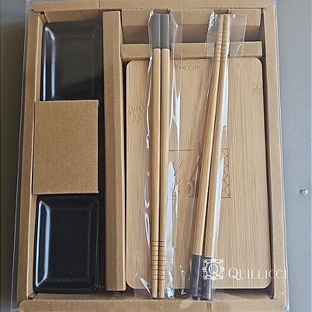 Conjunto para Sushi 8 peças Sapporo Natural 27x27cm | Bambu