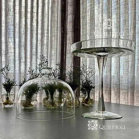 Porta Bolo com Pé Transparente Incolor 20x26x35cm | Vidro