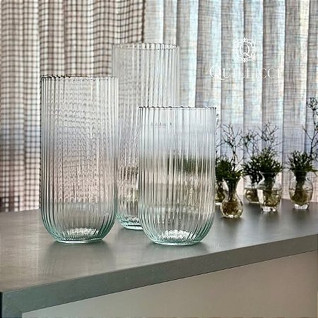 VASO DE VIDRO RIGADO