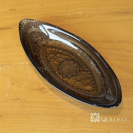 Bowl Oval Dekor Bronze | Vidro