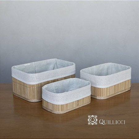 CESTO DE BAMBU COM FORRO