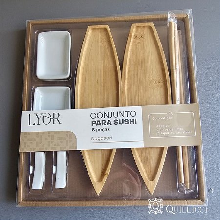 Conjunto 8 Peças para Sushi de Bambu Nagasaki